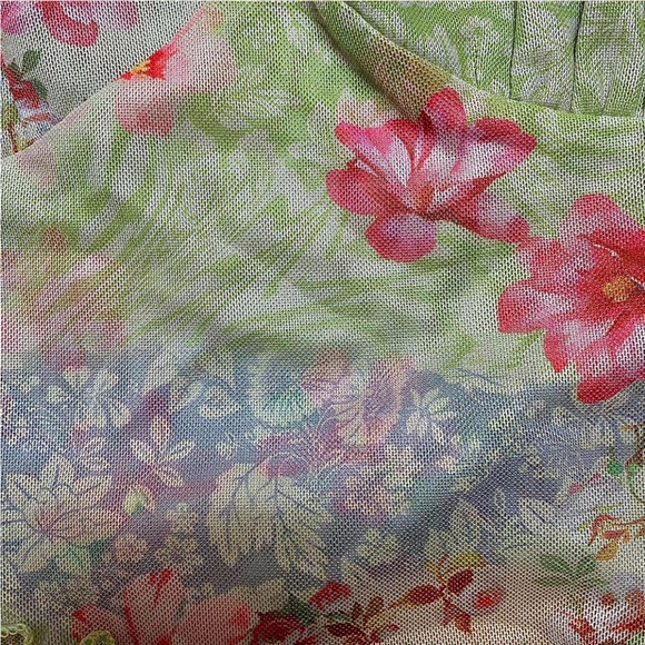 Y2K indie multicolor Floral crop top Small - Picture 3 of 4